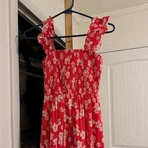 Red Maxi Floral Dress